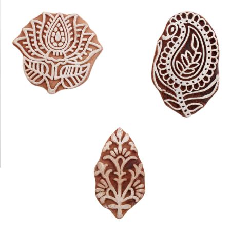 Set of 3 Piece New Mix Wooden Printing Blocks